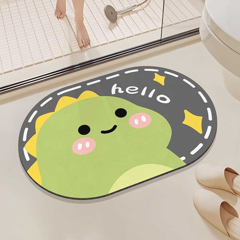 巴西防滑脚垫进门吸水门口硅藻卡通泥脚垫踩家用批可爱纯色地垫卫
