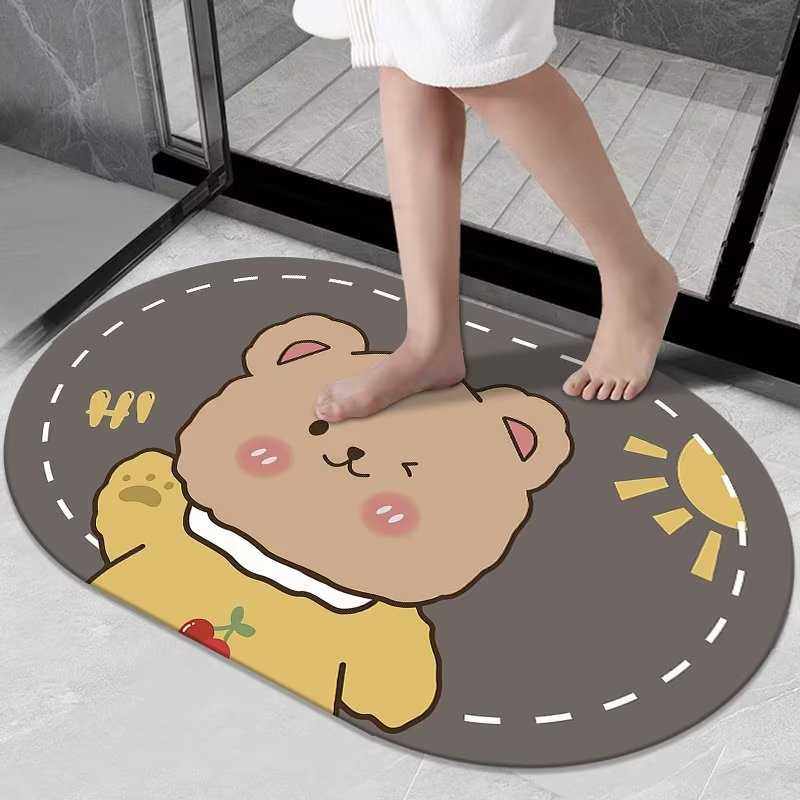 Reverb门口吸水吸水卫生间浴室进户地垫门地毯防滑垫卡通垫小熊脚