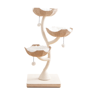 catry凯瑞 编织猫爬架树形花朵藤编猫窝猫树猫架一体大猫攀爬跳台