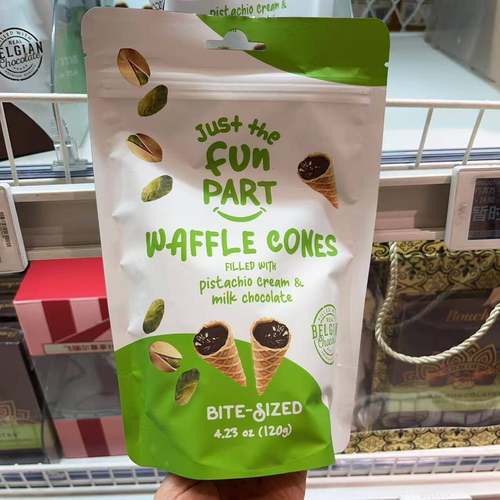 上海盒马代购JTFP开心果奶油牛奶巧克力夹心华夫脆120g土耳其进口