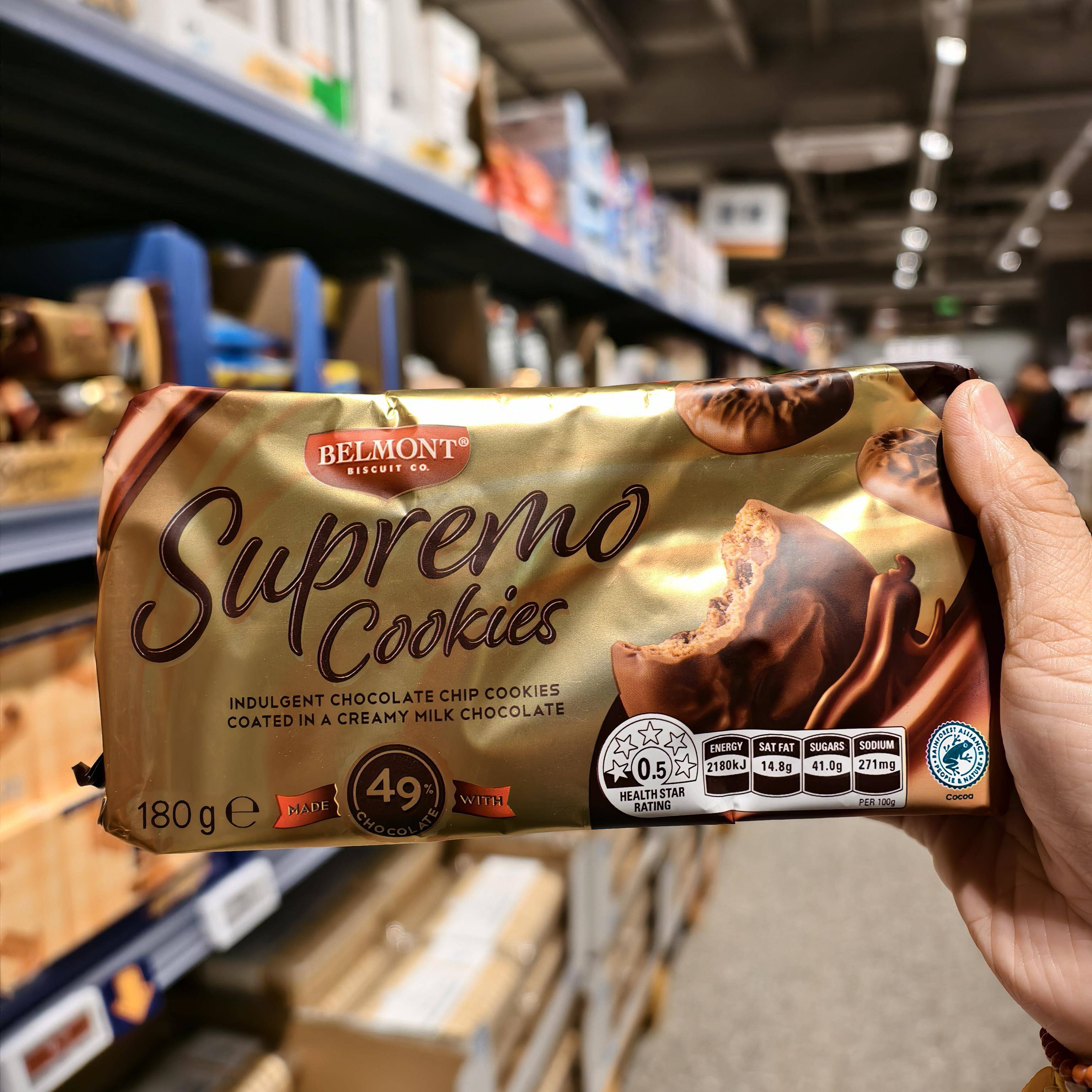 ALDI奥乐齐荷兰进口涂层巧克力饼干180g巧克力厚涂松脆口感