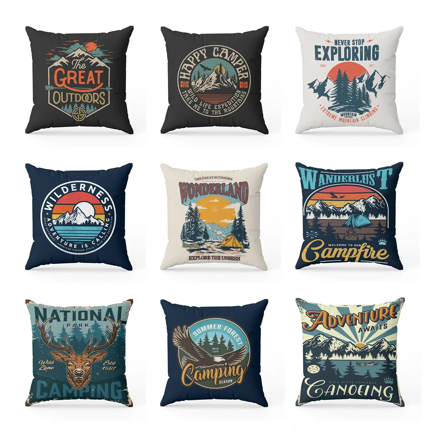 客厅沙发靠背靠垫套野外露营抱枕套户外方形靠垫套卧室抱枕不含芯