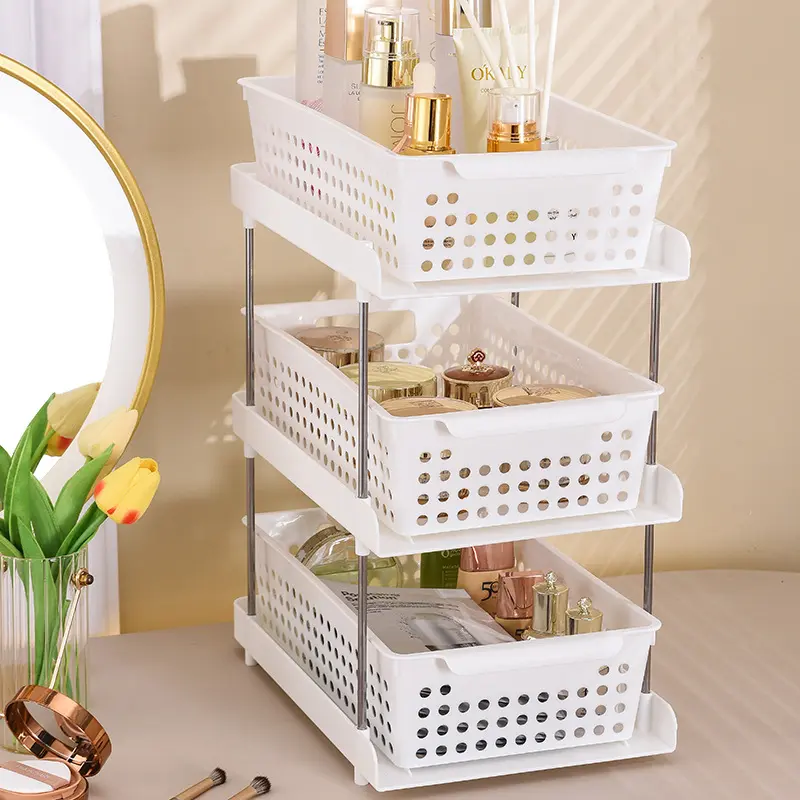 新款桌面置物架办公室客厅杂物整理架子多功能双层桌面收纳架