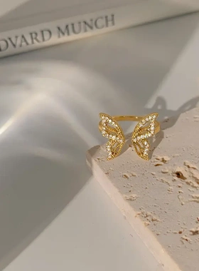 高级感气质仙气结开口戒指女时尚个性日系轻奢小众精致食指戒