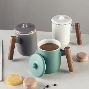 创意陶瓷杯办公室带茶漏泡茶杯茶水分离水杯家用北欧咖啡杯子