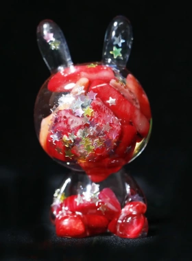 tik tok货源天然水晶碎石树脂 小兔子树脂工艺品配件装饰品