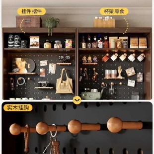 木书架置物架落地去客厅化一体整墙收纳储物柜胡桃木色家用书柜
