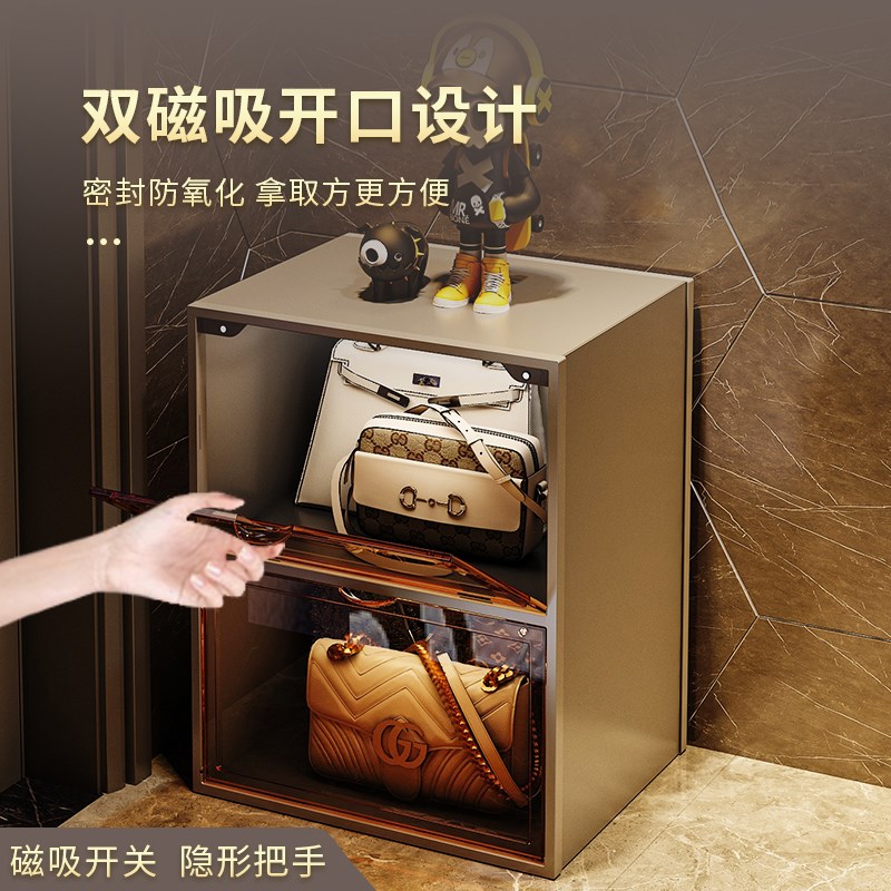 包包收纳柜家用收纳神器放包包的置物架装包包P卧室落地盒展示柜