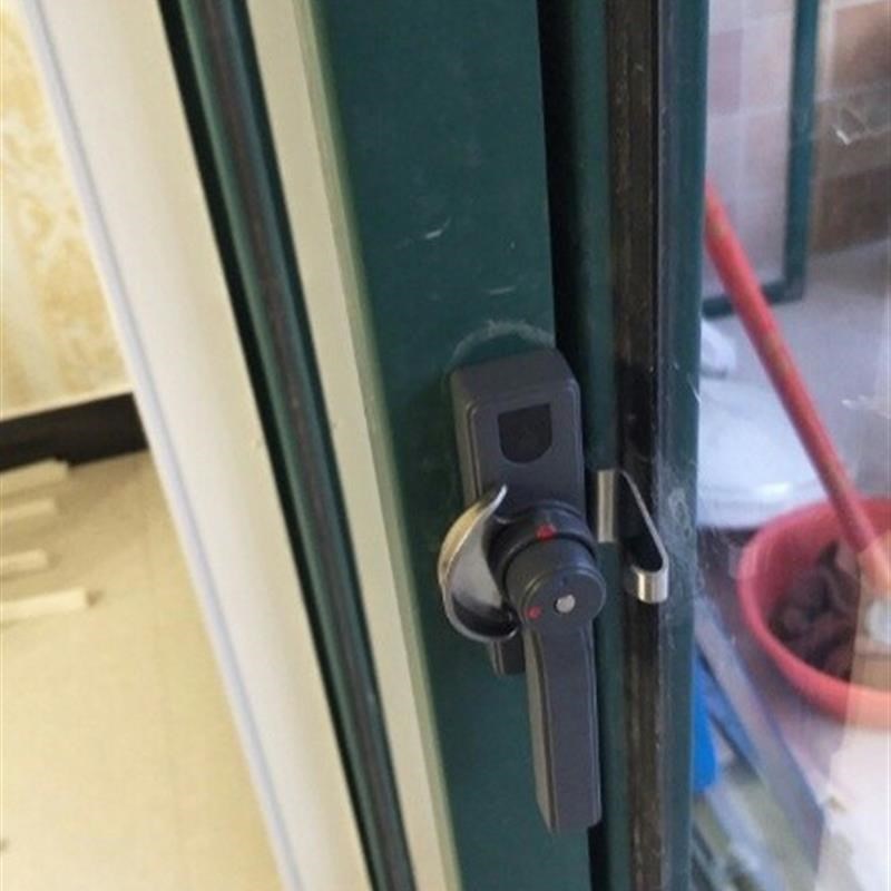 铝合金窗锁保险月牙锁双向可调左右推L拉塑钢门窗防盗锁扣.