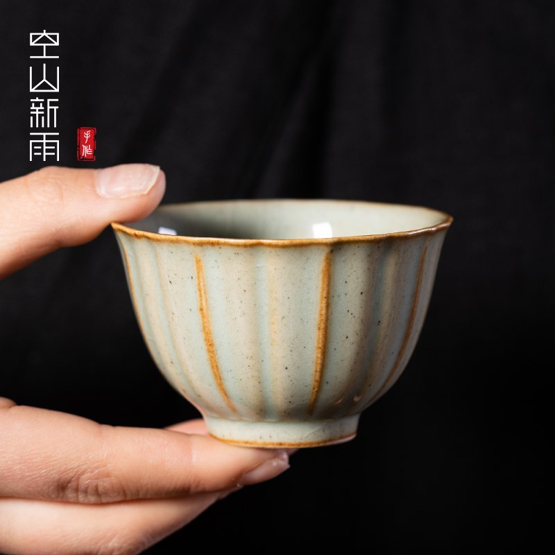 手绘青花瓷主人杯单杯p个人专用陶瓷功夫茶具茶杯品茗杯子小茶碗