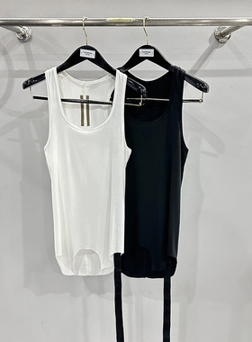 SUBHUMAN女款丨2024春夏高街复线弧形挖空设计针织女士无袖背心t