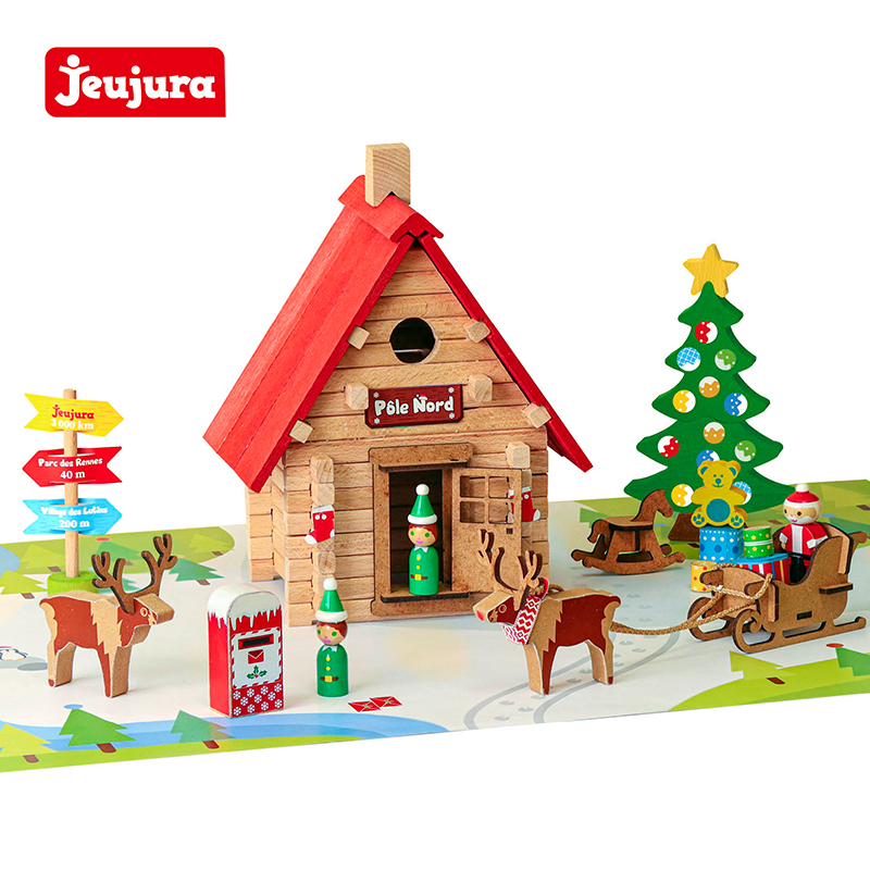 jeujura圣诞小屋益智拼装积木