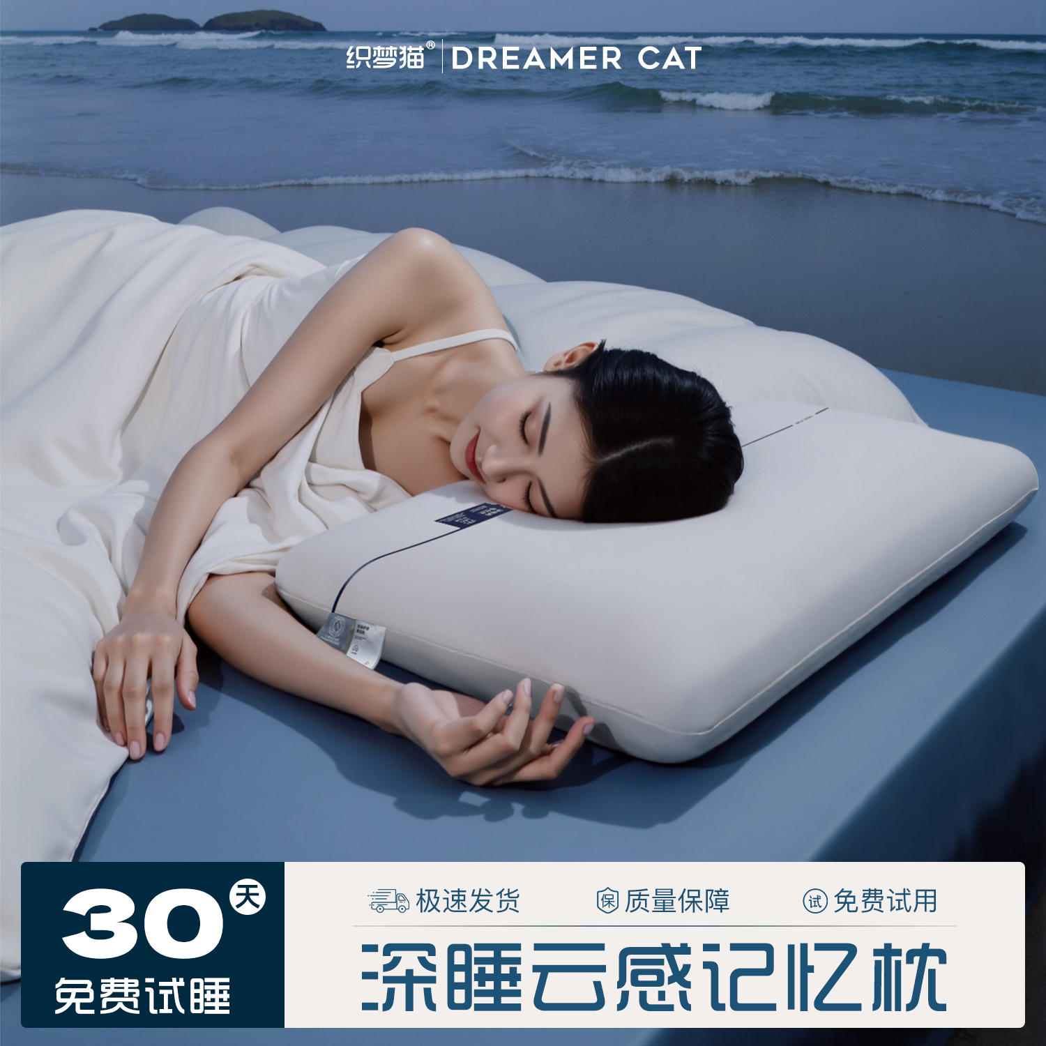 深睡枕PRO记忆枕护颈椎助睡眠枕成人枕头套和枕芯一套男女睡眠枕