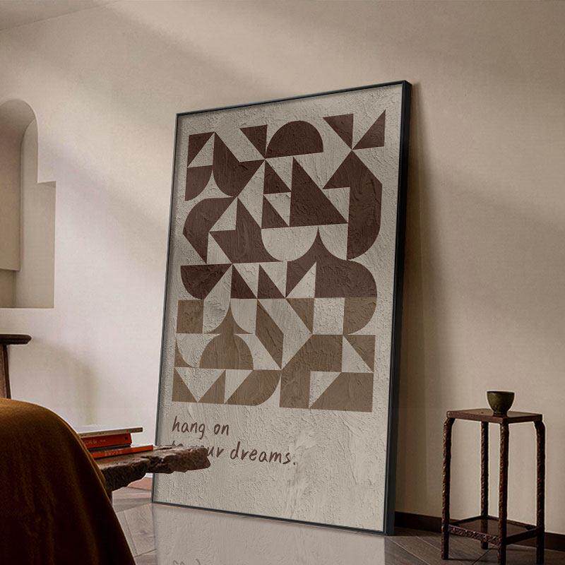 侘寂风极简高级感客厅落地画现代简约沙发背景墙装饰画玄关挂画