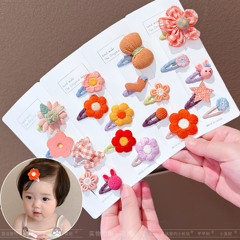 婴幼儿汗毛夹宝宝可爱花朵发夹子