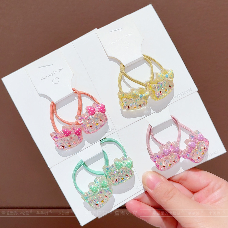 女童扎高马尾橡皮筋儿童猫咪发圈