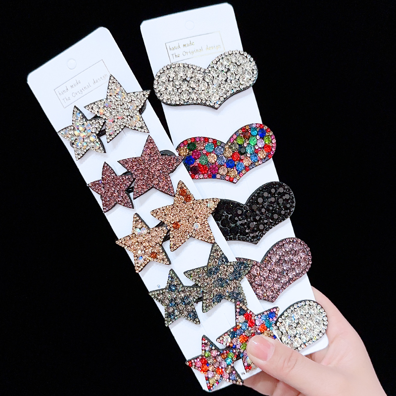 儿童五角星发夹爱心发卡碎发夹子