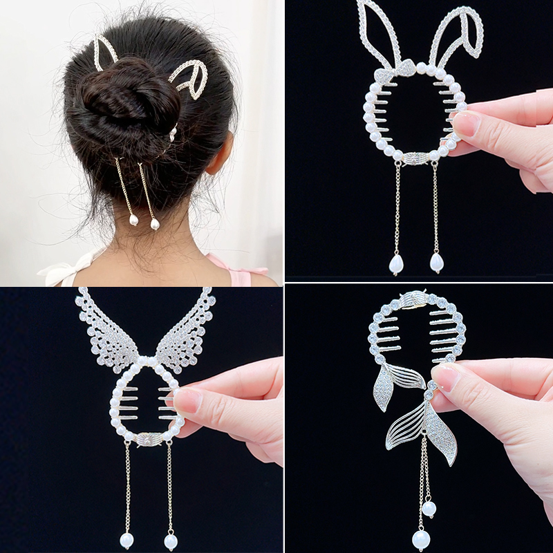 儿童丸子头固定神器盘发马尾扣子