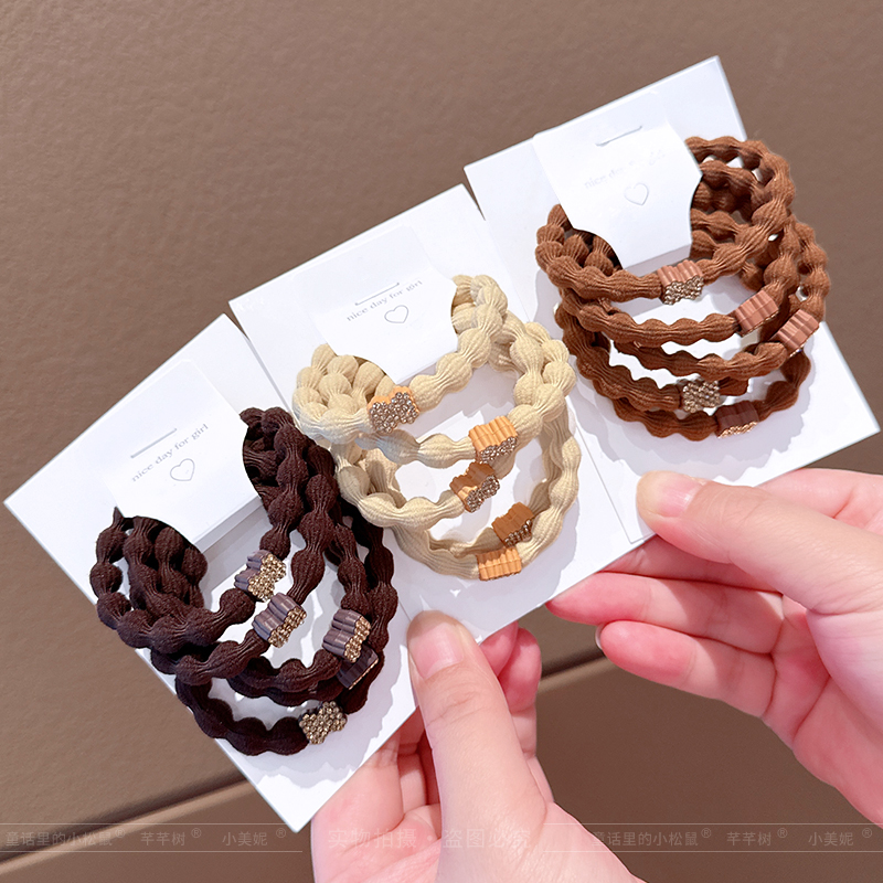 简约加粗螺纹发圈女百搭豆豆发绳