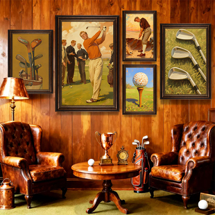 高尔夫球装饰画体育俱乐部文化墙上挂画泰格伍兹罗里麦克罗伊壁画