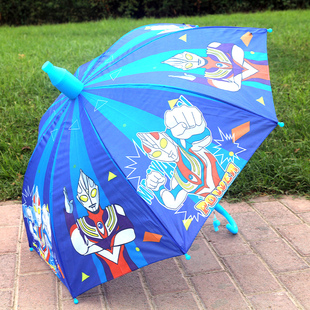 深蓝色儿童雨伞幼儿园小学生男女孩安全长柄伞黑胶加厚防水套防晒