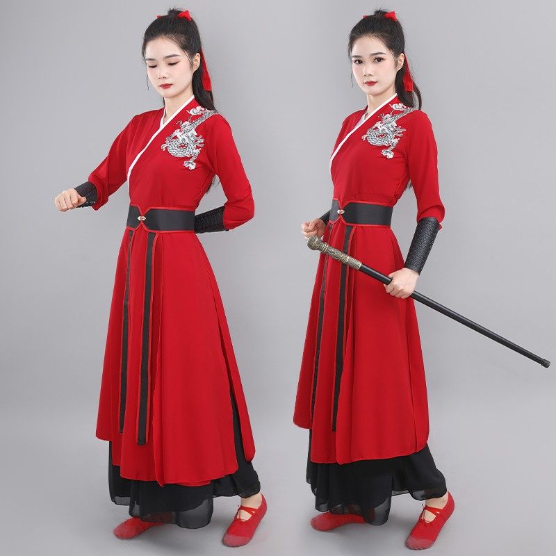 古典舞演出服雪龙吟扇子舞打鼓服象王行学生运动会艺考花木兰服装