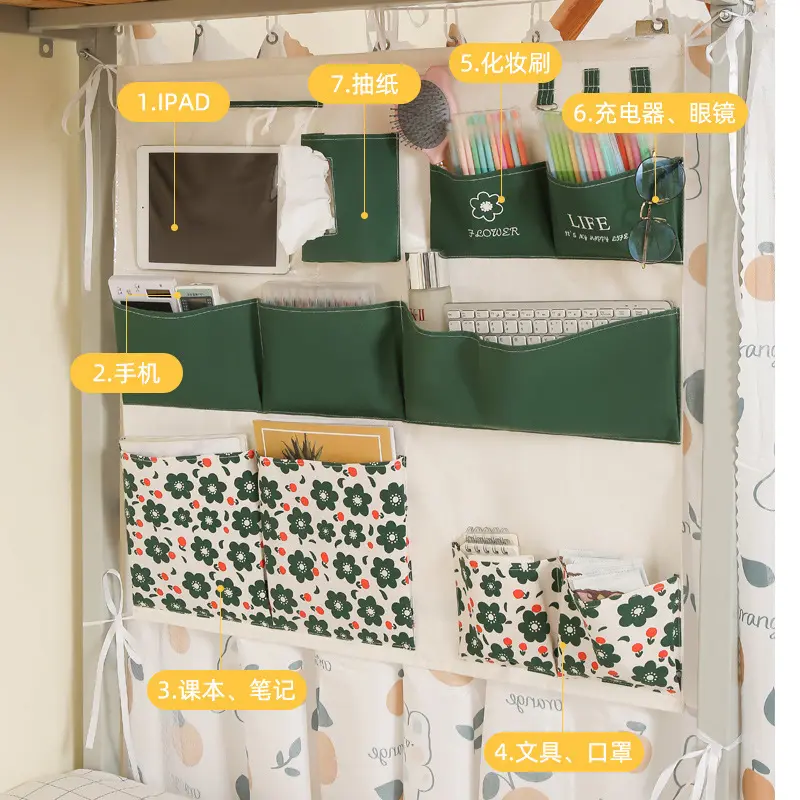 收纳挂袋挂墙式门后墙上布艺收纳袋学生宿舍多功能床头壁挂
