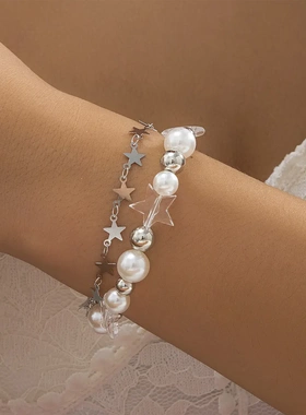 欧美饰品甜美小清新仿珍珠气质nelae女士百搭星形串珠项链