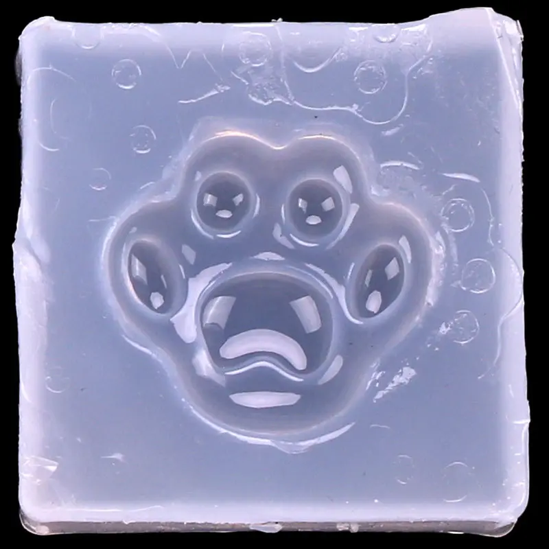 滴胶饰品水晶模具猫咪脚印大小石头花瓣镜面硅胶水晶装饰配件