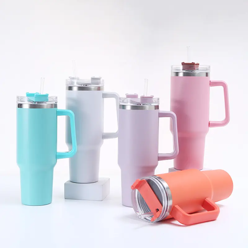 40oz大容量汽车杯不锈钢真空手柄杯车载户外把手杯