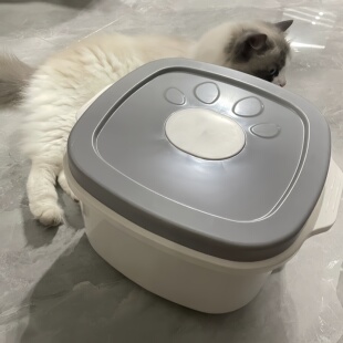 宠物真空储粮桶密封防潮家用猫粮按压狗粮储存勺子10斤5斤多功能