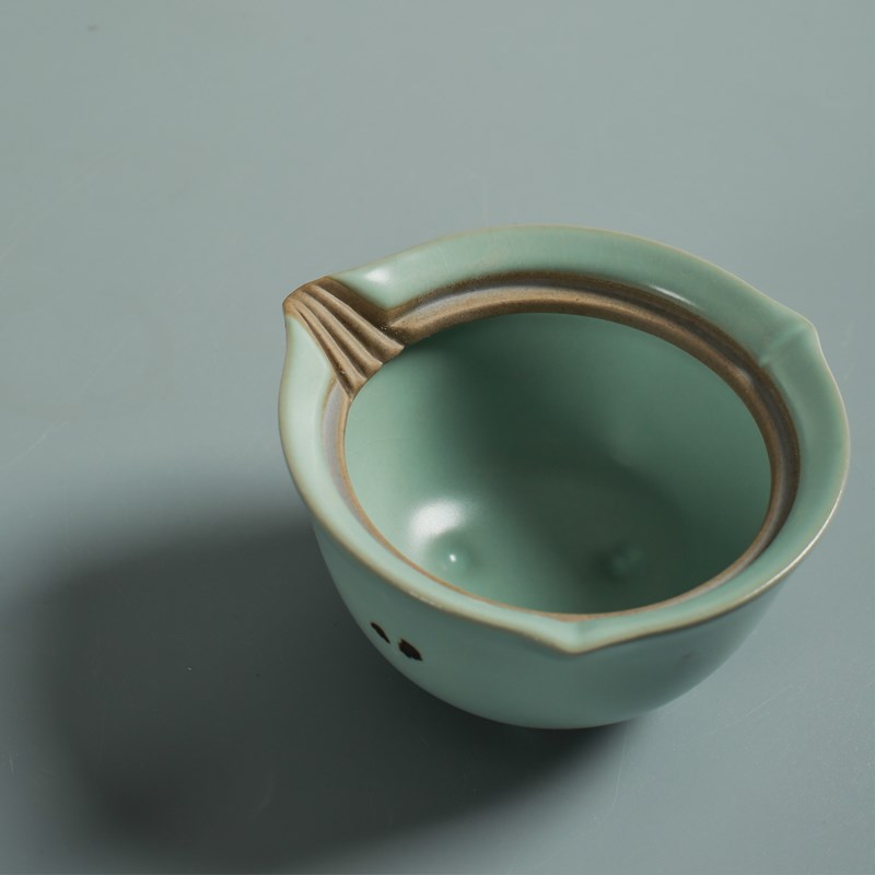 青溪铁锈斑点汝窑盖碗茶壶天青开片功夫茶具泡茶壶V手抓壶陶瓷小