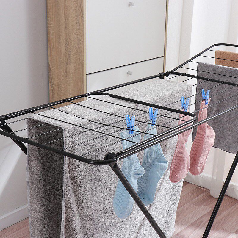 阳台庭院晒被架大翼形晾衣架可折叠收纳室内室P外家用落地式晾衣