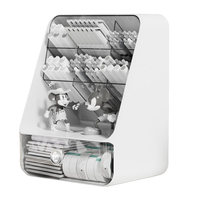 斜插式笔筒桌面收纳盒抽屉式透明整理盒I子办公桌置物架杂物整理