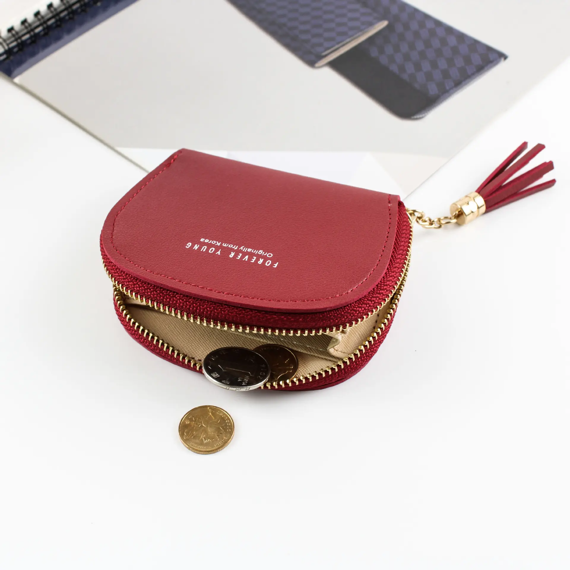 新款韩版创意贝壳零钱包女款拉链流苏简约硬币包时尚学生钱包