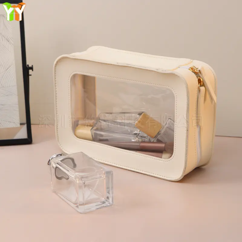 大容量透明PVC旅行便捷防水拉链洗漱包化妆品收纳小方包