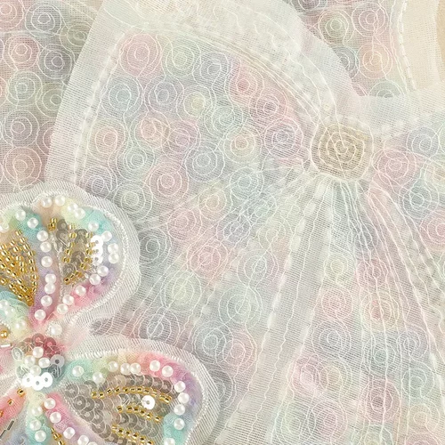 布标补丁电脑绣花标绳绣钉珠结发夹配饰胸针手工布贴