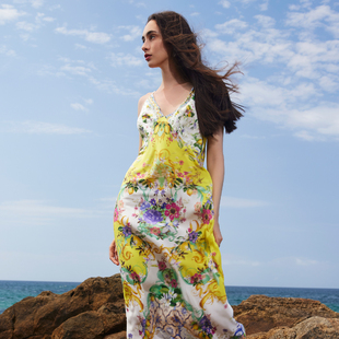 度假风连衣裙女吊带裙子 商场同款 HiSaily海莎莉25夏季 新款