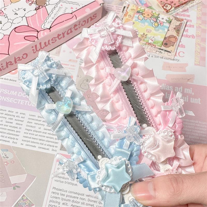 蓝粉cp原创女神开箱成品手作刀水色系蓝色美工刀高颜值便宜学生图片