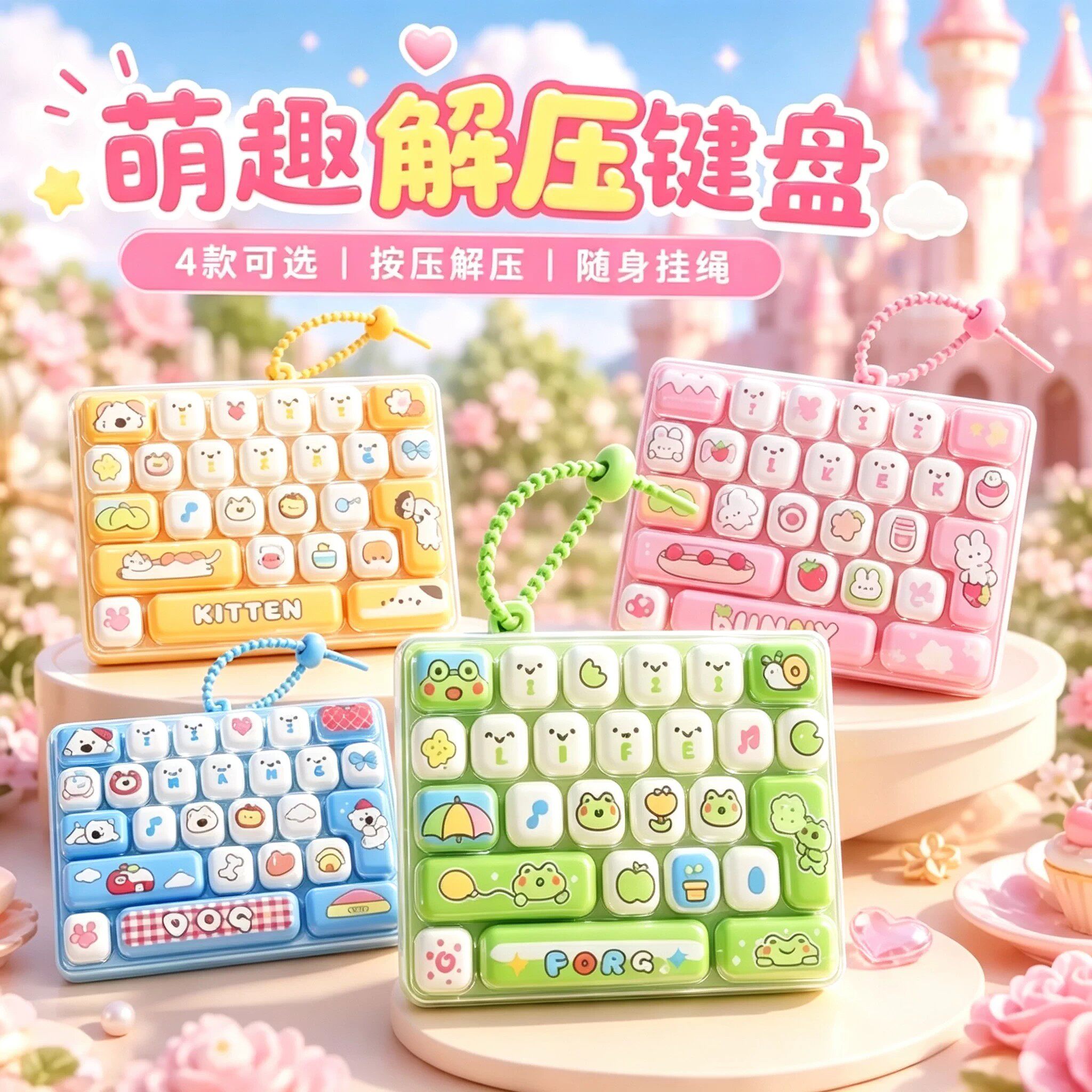 26键解压小键盘钥匙扣玩具挂件