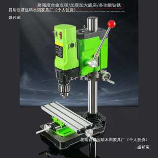 盛邦荣微型迷你台钻钻床铣床小型台转家用多功能工业级钻孔机工作