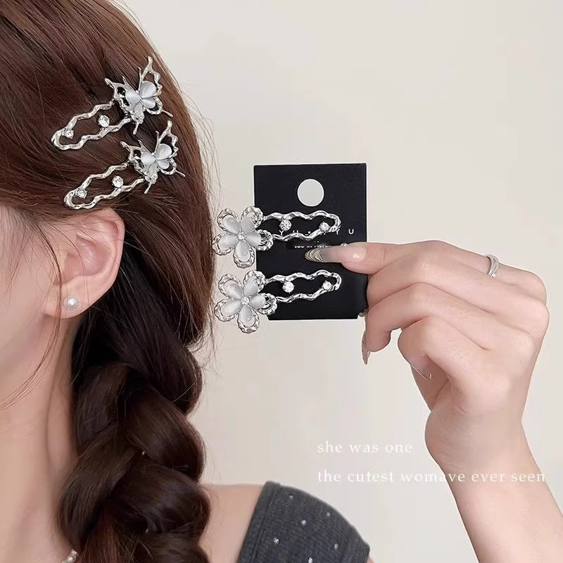 清冷感银色发夹女2026新款高端侧边夹刘海夹碎发发卡头发夹子头饰,家庭/个人清洁工具,盘发器,淘宝优惠券,粉丝福利购,淘宝优惠卷