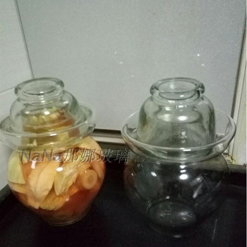 包邮 特大号糖蒜无铅加厚四川泡菜坛子玻璃密封腌菜 泡.酒坛泡菜