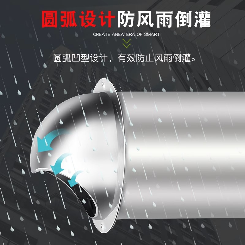 不锈钢风帽外墙出风口油r烟机穿墙防风罩排风口卫生间排风管排气