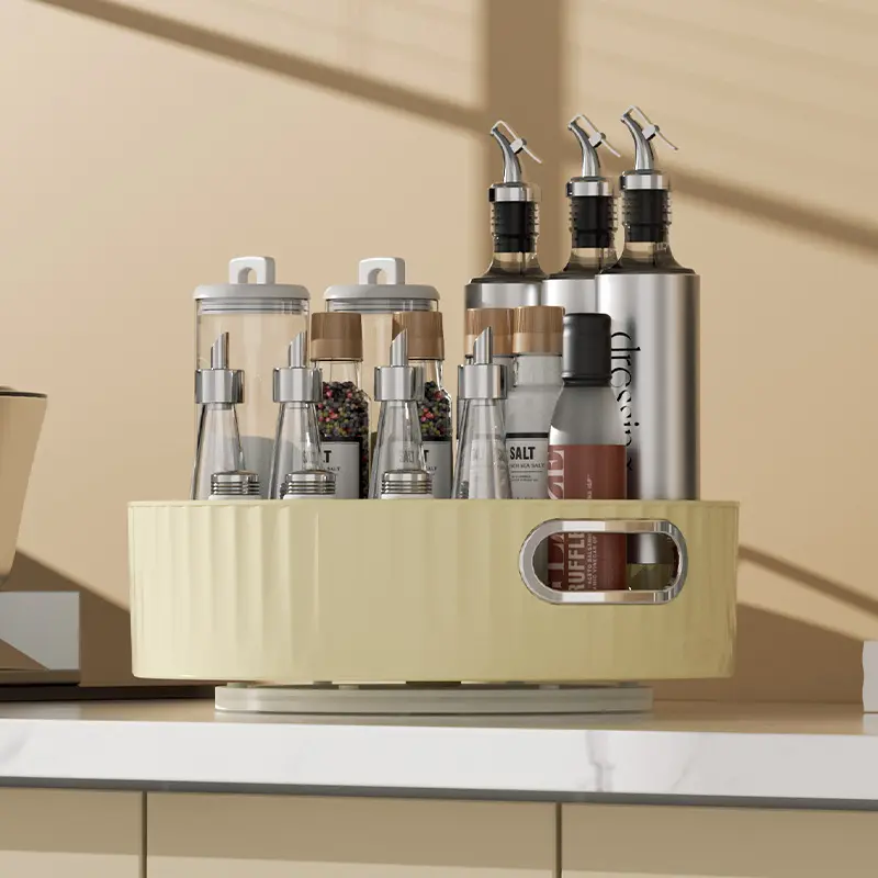 品收纳盒厨房台面旋转置物架 uforu家用油盐酱醋瓶托盘