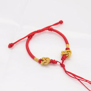 民族风手工编织同心结手绳半成品可穿珠转运珠平安扣金饰手链男女