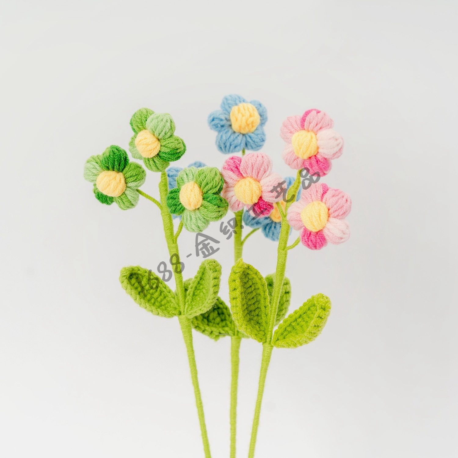 成品手工编织钩织泡芙花毛线花仿真花教师节礼物情人节圣诞节,家居饰品,DIY仿真材料,淘宝优惠券,粉丝福利购,淘宝优惠卷