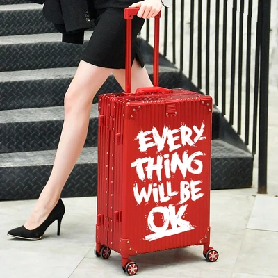 全金属铝镁合金行李箱女24寸密码旅行商务定制企业logo图案拉杆箱