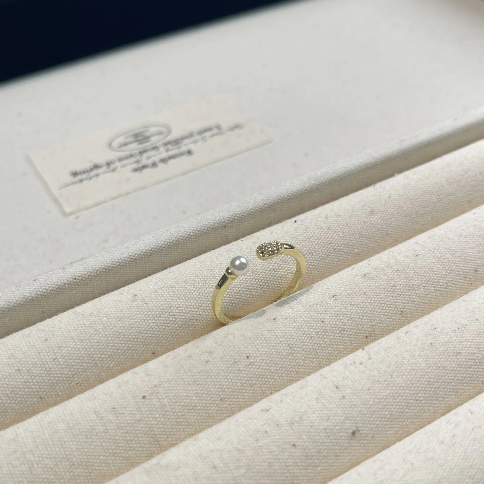 法式复古开口食指珍珠ins风戒指女小众设计感冷淡风戒指百搭简约