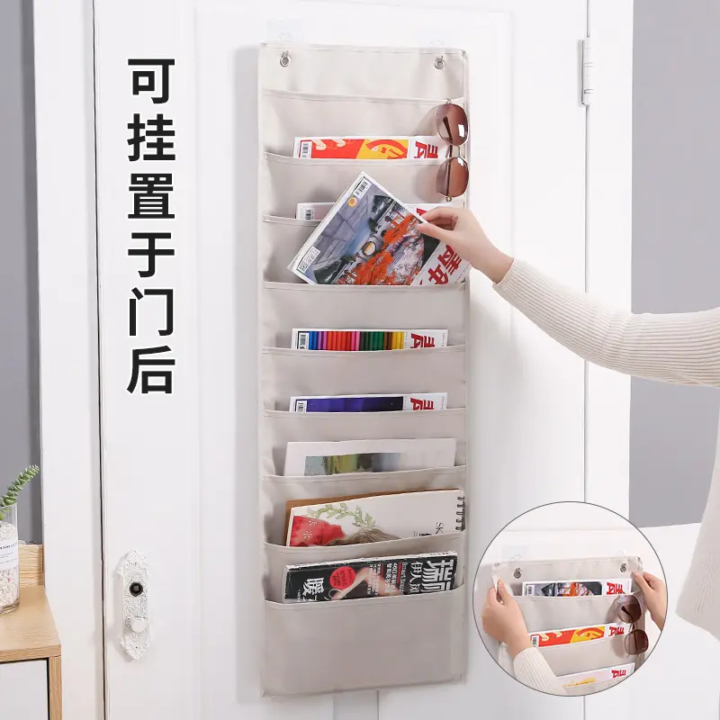 收纳袋挂袋墙挂式门后多层布艺挂兜整理袋宿舍储物袋杂物收纳